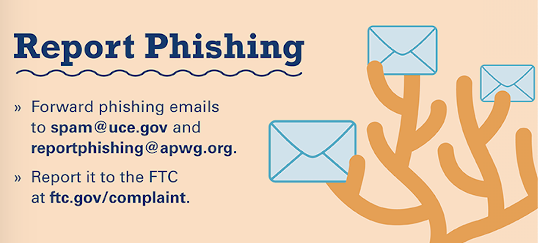 Reporting phishing scams to spam@uce.gov